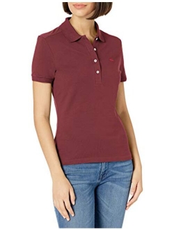 Women's Short Sleeve Slim Fit Stretch Pique Polo Shirt