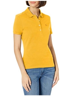 Women's Short Sleeve Slim Fit Stretch Pique Polo Shirt