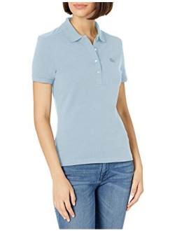 Women's Short Sleeve Slim Fit Stretch Pique Polo Shirt