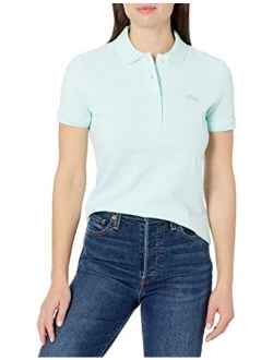 Women's Short Sleeve Slim Fit Stretch Pique Polo Shirt