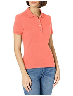 Women's Short Sleeve Slim Fit Stretch Pique Polo Shirt