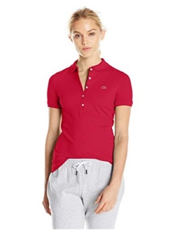 Women's Short Sleeve Slim Fit Stretch Pique Polo Shirt