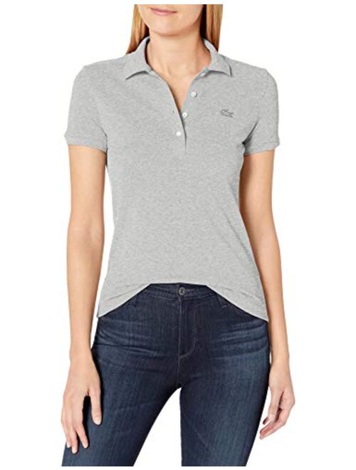 Lacoste Women's Short Sleeve Slim Fit Stretch Pique Polo Shirt