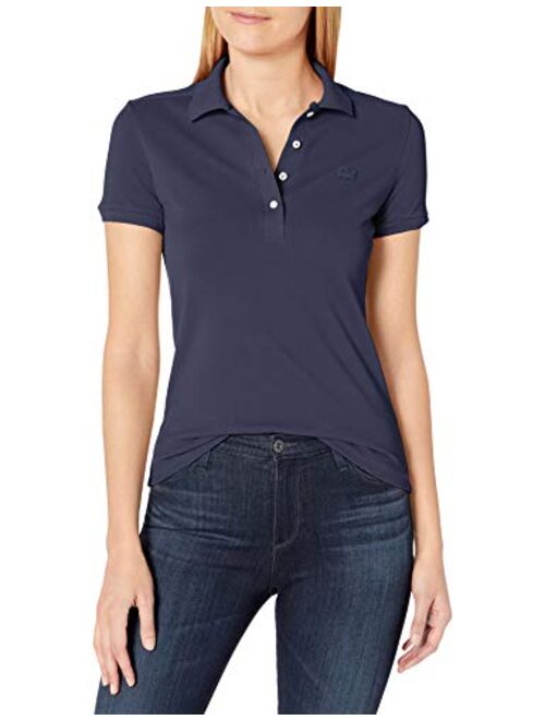 Lacoste Women's Short Sleeve Slim Fit Stretch Pique Polo Shirt