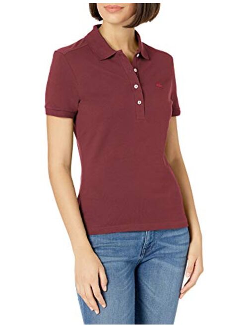 Lacoste Women's Short Sleeve Slim Fit Stretch Pique Polo Shirt