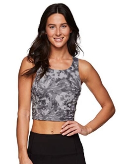 Active Women's Athletic Yoga Racerback Cropped Tank Top with Built in Bra