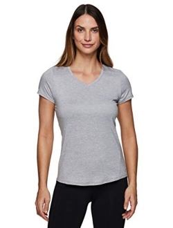 Active Women's Athletic Quick Dry Space Dye Short Sleeve Yoga T-Shirt