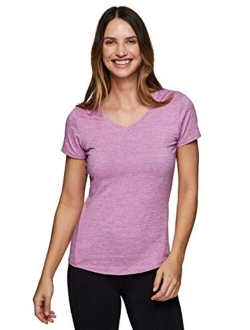 Active Women's Athletic Quick Dry Space Dye Short Sleeve Yoga T-Shirt