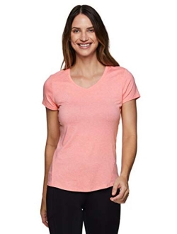 Active Women's Athletic Quick Dry Space Dye Short Sleeve Yoga T-Shirt