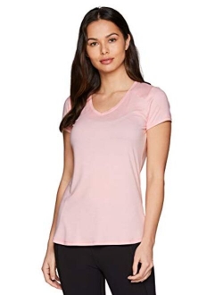 Active Women's Athletic Quick Dry Space Dye Short Sleeve Yoga T-Shirt