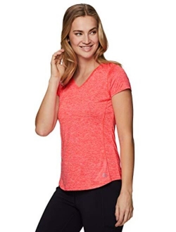 Active Women's Athletic Quick Dry Space Dye Short Sleeve Yoga T-Shirt