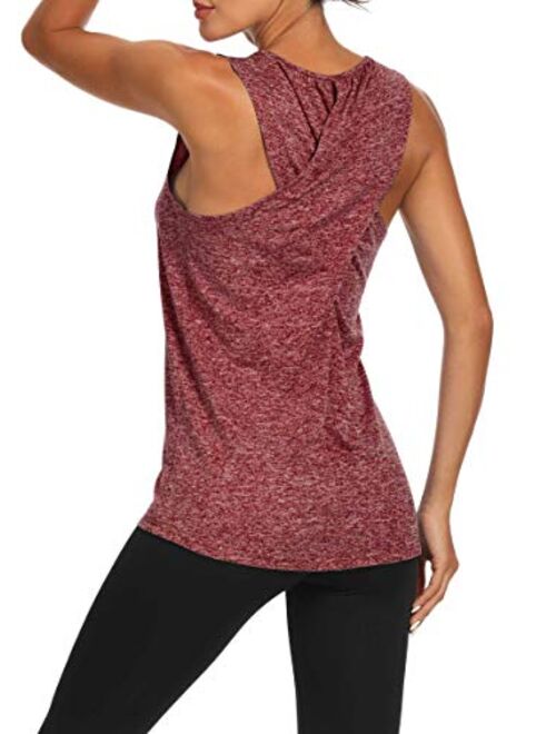 Bestisun Workout Athletic Tops Racerback Tank Tops Yoga Shirts Exercise Gym Clothes for Women