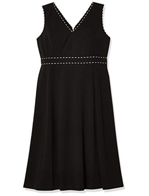 Calvin Klein Women's Sleeveless A-line V-Neck Midi Dress