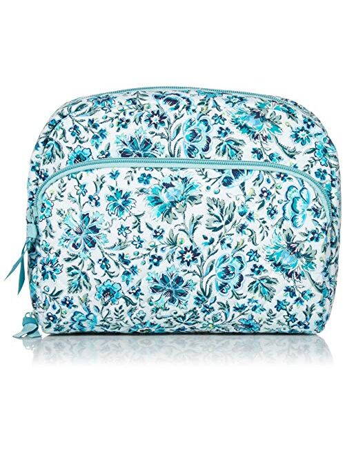 Vera Bradley Women's Signature Cotton Lay Flat Cosmetic Makeup Organizer Bag