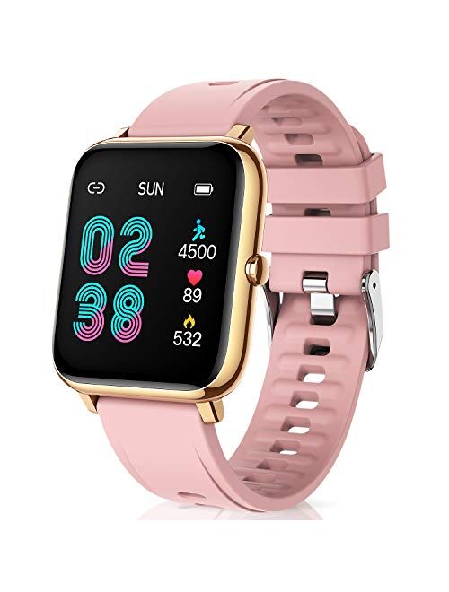 CanMixs Smart Watch for Android Phones iOS Waterproof Smart Watches for Women Men Sports Digital Watch Fitness Tracker Heart Rate Blood Oxygen Sleep Monitor Touch Screen 