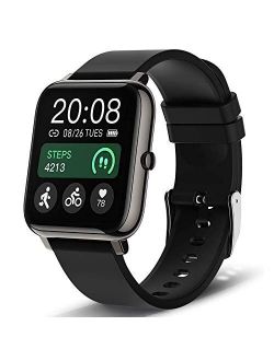 Smart Watch, Popglory Smartwatch with Blood Pressure, Blood Oxygen Monitor, Fitness Tracker with Heart Rate Monitor, Full Touch Fitness Watch for Android & iOS for Men Wo