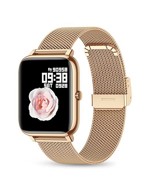 Smart Watch, KALINCO Fitness Tracker with Heart Rate Monitor, Blood Pressure, Blood Oxygen Tracking, 1.4 Inch Touch Screen Smartwatch Fitness Watch for Women Men Compatib