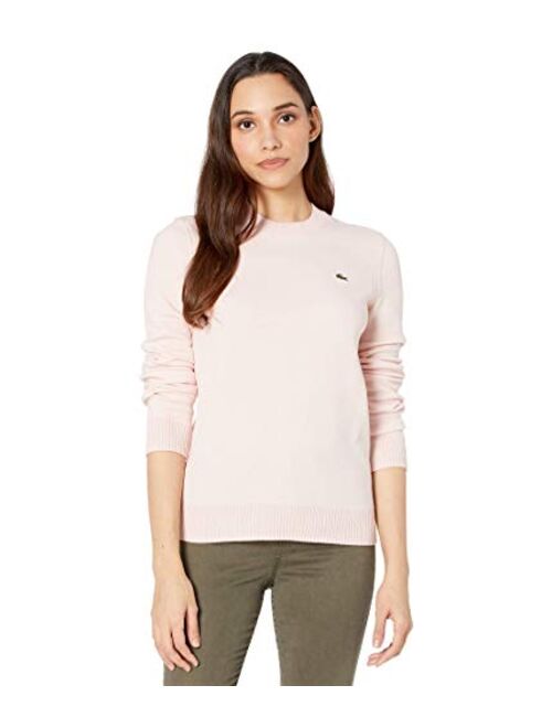 Lacoste Women's Long Sleeve Crewneck Cotton Sweater