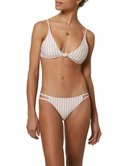 Women's Solid Knot Front Detail Triangle Bikini Swimsuit Top