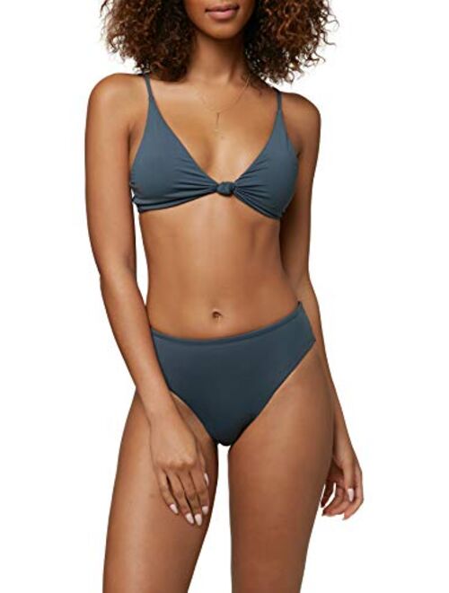 O'NEILL Women's Solid Knot Front Detail Triangle Bikini Swimsuit Top