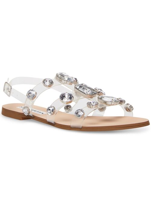 Steve Madden Women's Dallace Gemstone Vinyl Gladiator Sandals