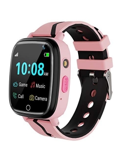 Kids Smart Watch for Boys Girls – Kids Smartwatch with Call 7 Games Music Player Camera SOS Alarm Clock Calculator 12/24 hr Touch Screen Children Smart Watch Birthday Gif