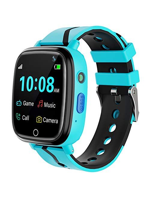 Kids Smart Watch for Boys Girls – Kids Smartwatch with Call 7 Games Music Player Camera SOS Alarm Clock Calculator 12/24 hr Touch Screen Children Smart Watch Birthday Gif