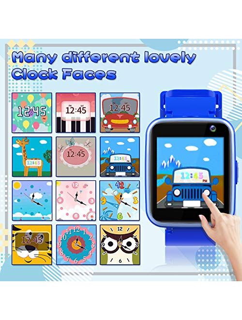 lzndeal Kids Smart Watch with Camera, Children Smartwatches for 3-10 Years Old Boys with Touchscreen, Educational Games, Music Player Learning Toys Christmas Birthday Gif