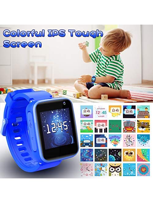 lzndeal Kids Smart Watch with Camera, Children Smartwatches for 3-10 Years Old Boys with Touchscreen, Educational Games, Music Player Learning Toys Christmas Birthday Gif