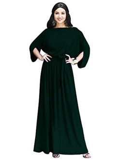 Flowy Formal Batwing Sleeve Evening Casual Gown