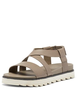 Women's Roaming Criss Cross Leather Strap Lightweight Sandal