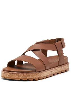 Women's Roaming Criss Cross Leather Strap Lightweight Sandal