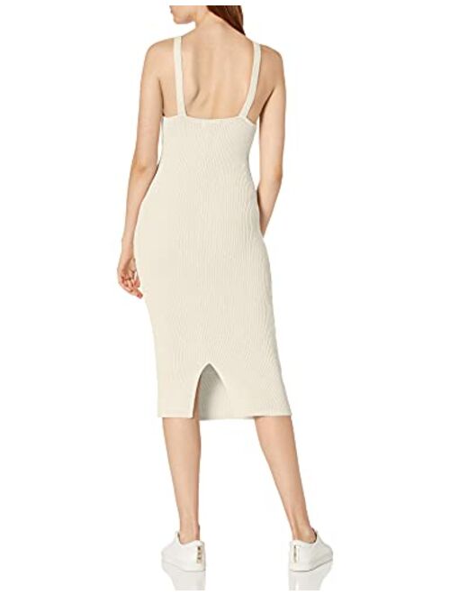 GUESS Women's Sleeveless Nyx Engineered Rib Knit Midi Dress