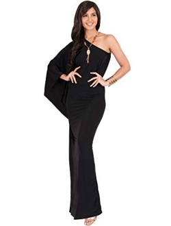 Womens Long Sexy One Shoulder Evening Cocktail Semi Formal Maxi Dress