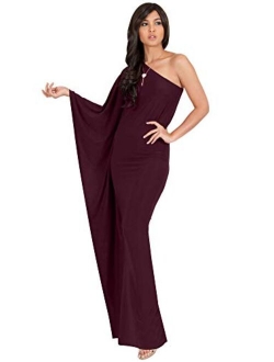 Womens Long Sexy One Shoulder Evening Cocktail Semi Formal Maxi Dress