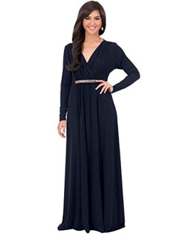 Sleeve Kaftan V-Neck Flowy Formal Winter Gowns