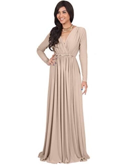 Sleeve Kaftan V-Neck Flowy Formal Winter Gowns