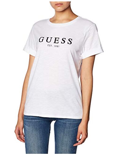 GUESS Women's 1981 Rolled Cuff Short Sleeve Tee