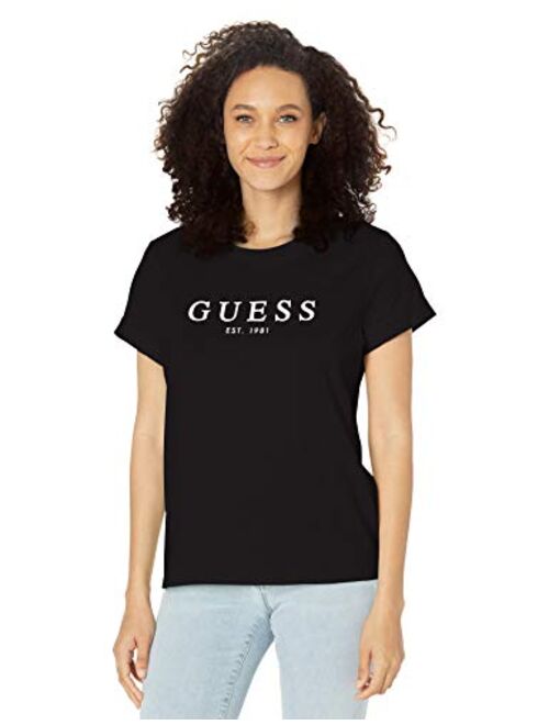 GUESS Women's 1981 Rolled Cuff Short Sleeve Tee