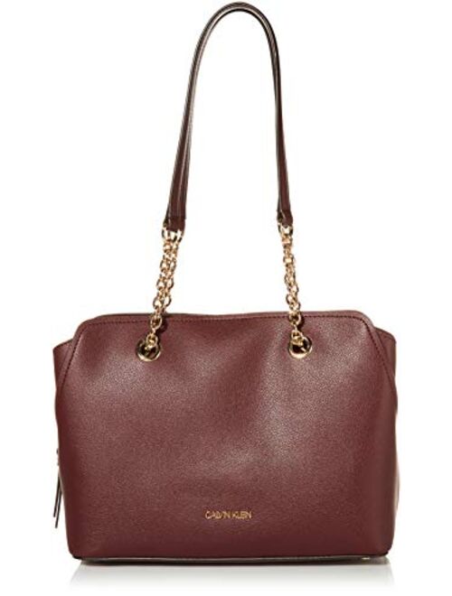 Calvin Klein Hailey Micro Pebble Triple Compartment Chain Satchel