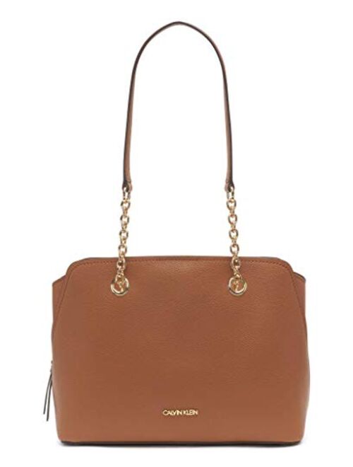 Calvin Klein Hailey Micro Pebble Triple Compartment Chain Satchel