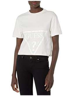 Women's Active Short Sleeve Oversized Logo Cropped T-Shirt