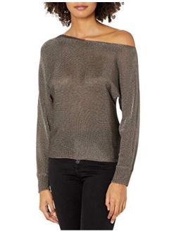 Women's Long Sleeve Catrina Off The Shoulder Lurex Cord Sweater