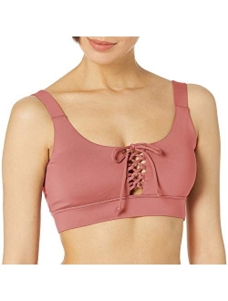 Women's Active Medium Support Sports Bra with Lace-up Detail