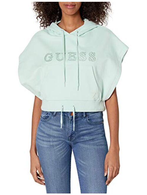 GUESS Women's Active Short Sleeve Hooded Sweatshirt