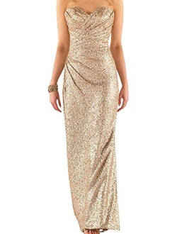 Ever Girl Women's Sequins Long Wedding Party Gown