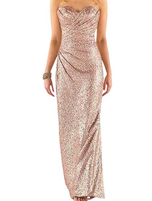 Ever Girl Women's Sequins Long Wedding Party Gown