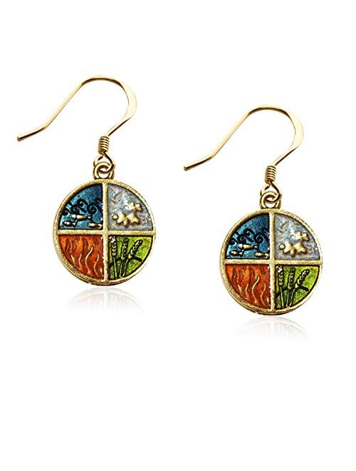 Whimsical Gifts Astrology Charm Earrings (4 Elements, Gold)