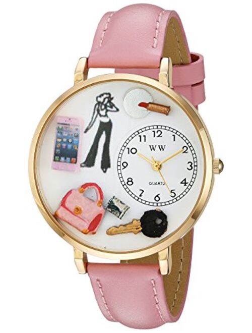 Whimsical Watches Women's 'Teen Girl' Quartz Stainless Steel and Leather Watch, Color:Pink (Model: G1610008SET)