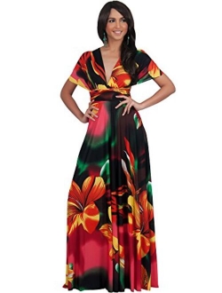 Womens Long One Shoulder Convertible Wrap Infinity Floral Maxi Dress